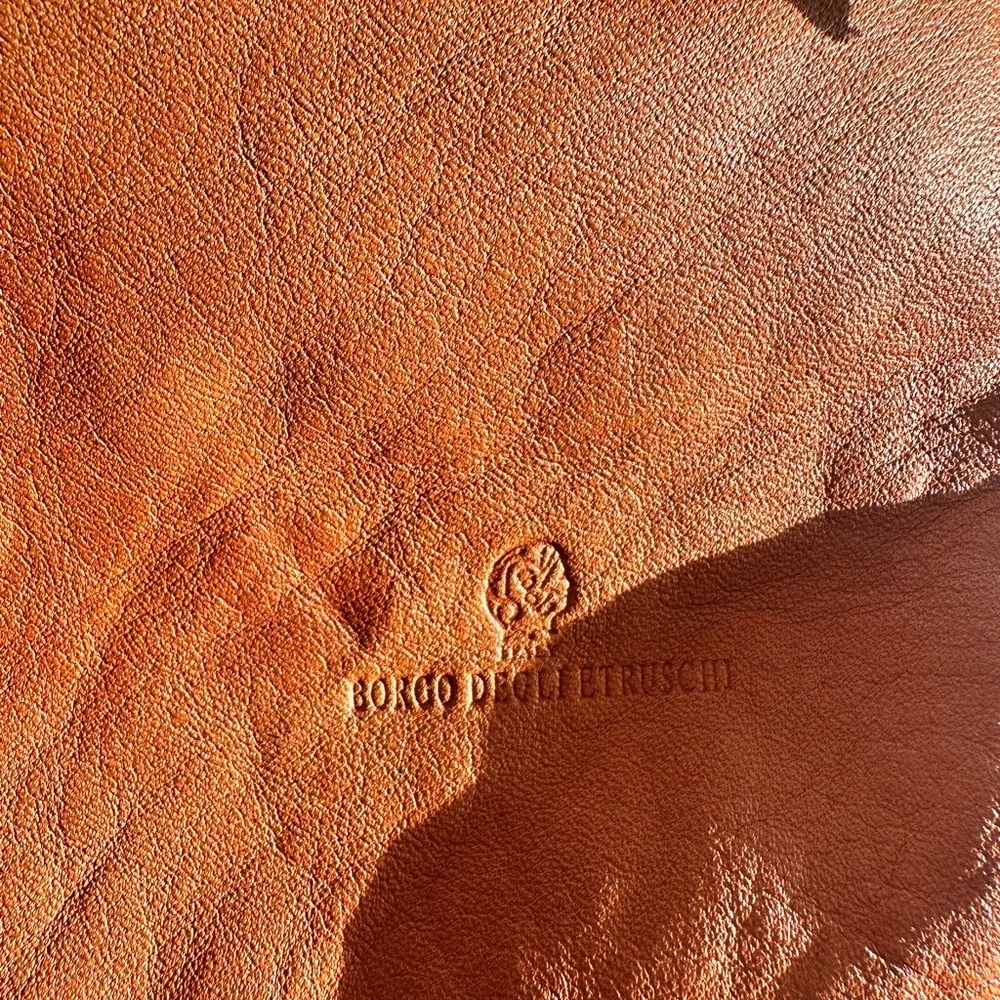 Borgo degle Etruschi Leather Crossbody Bag in Cognac Brown and chocolate brown - Picture 13 of 16